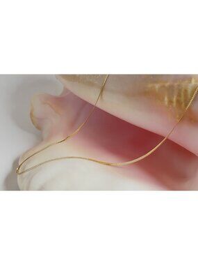 Vintage 10K Solid Yellow Gold Herringbone Chain 41.5 cm, "Leah Alexandra" Style